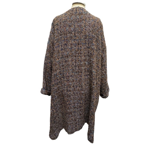 Eskander Tweed Wool Blend Oversized Open Front Cardigan Size 1 US 12 - Picture 4 of 14